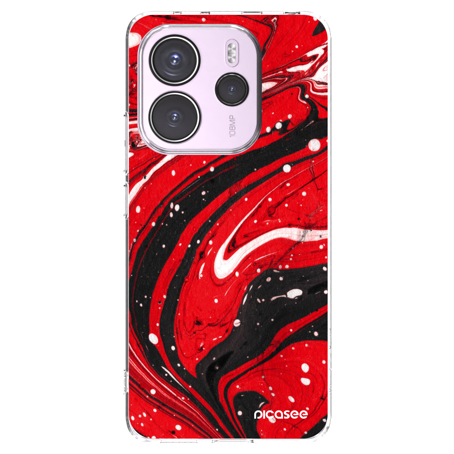 Picasee silikonski prozorni ovitek za Xiaomi Redmi Note 14 4G - Red black