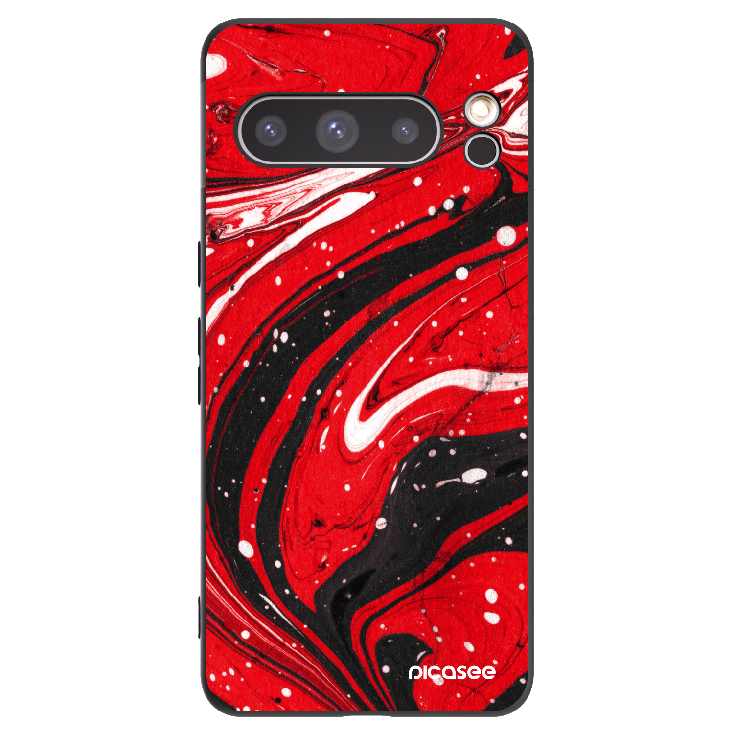 Picasee silikonski črni ovitek za Google Pixel 8 Pro - Red black