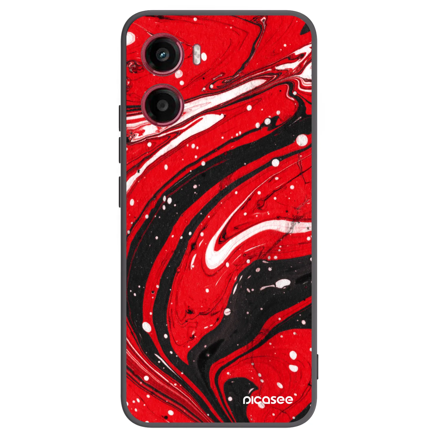 Picasee silikonski črni ovitek za Motorola Moto G05 - Red black