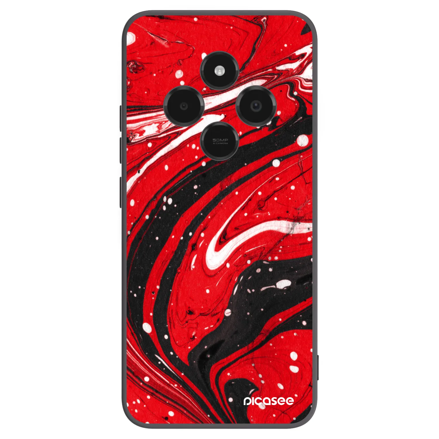Picasee silikonski črni ovitek za Xiaomi Poco C75 - Red black