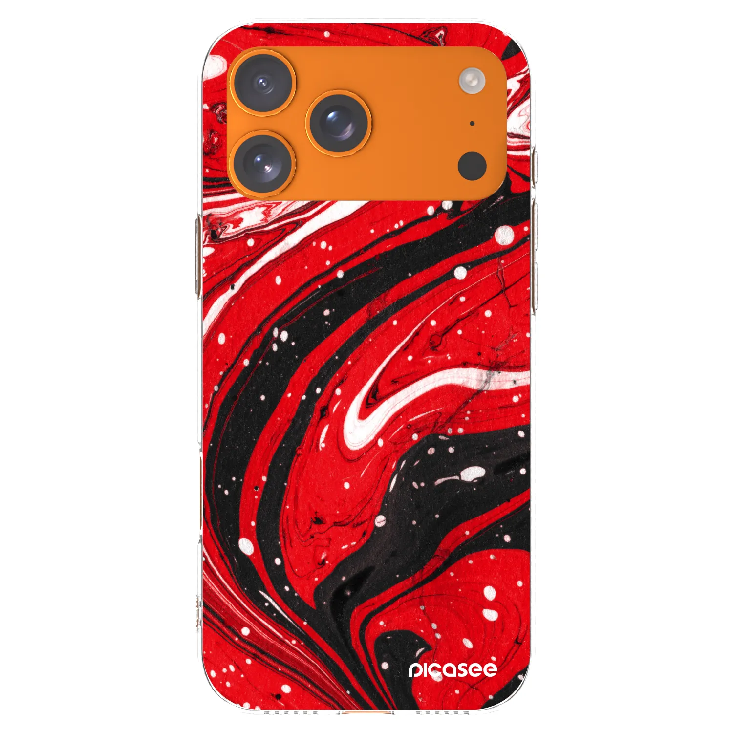 Picasee silikonski prozorni ovitek za Apple iPhone 17 Pro Max - Red black