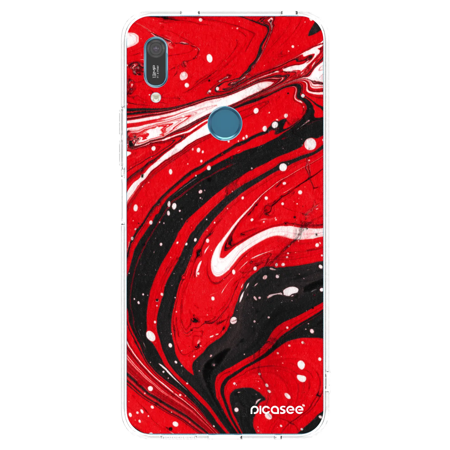 Picasee silikonski prozorni ovitek za Huawei Y6 2019 - Red black