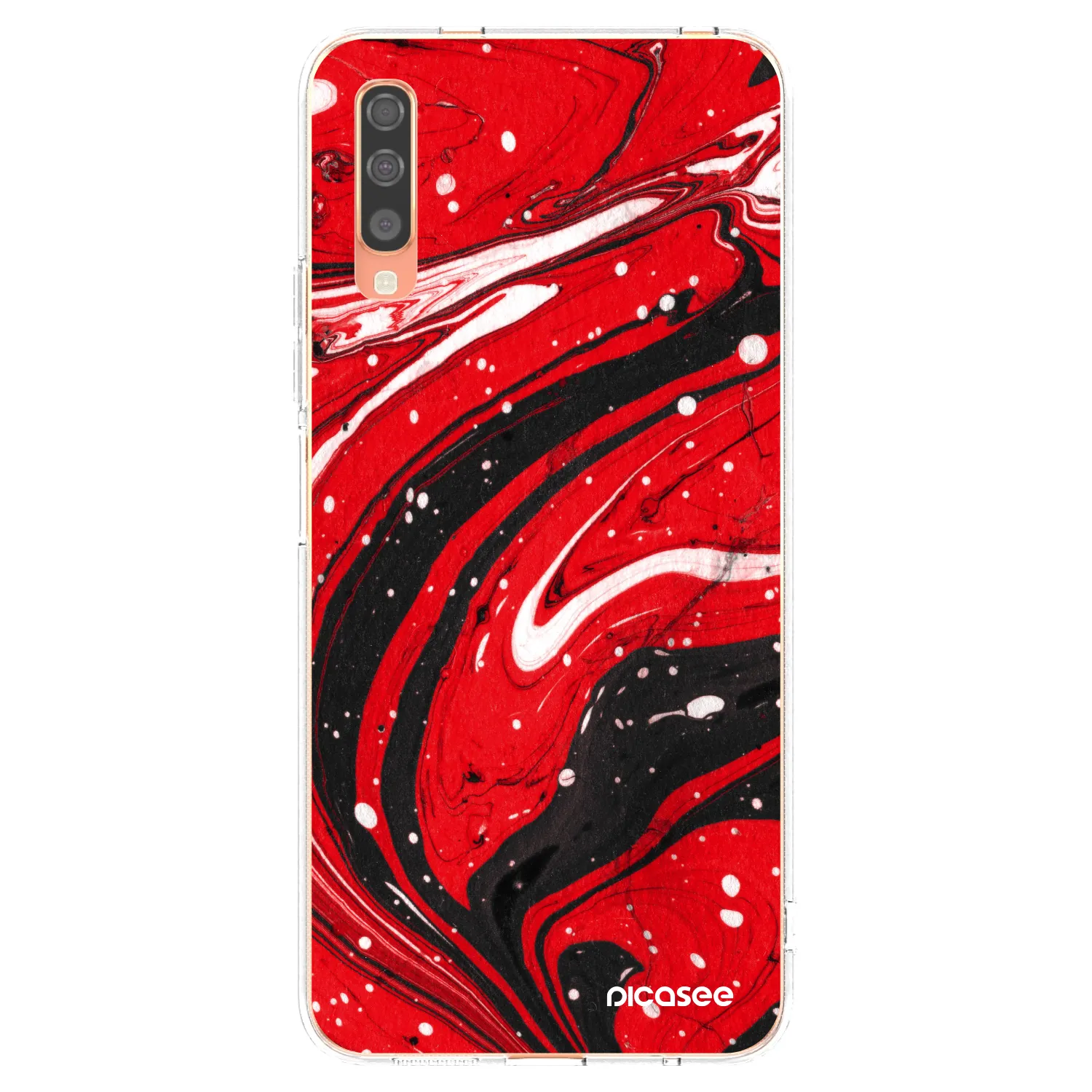 Picasee silikonski prozorni ovitek za Samsung Galaxy A70 A705F - Red black