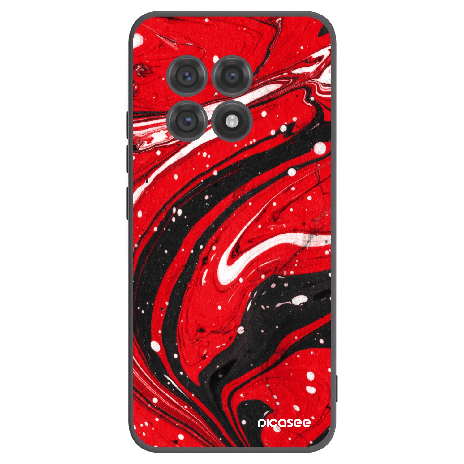 Picasee silikonski črni ovitek za OnePlus 13R 5G - Red black