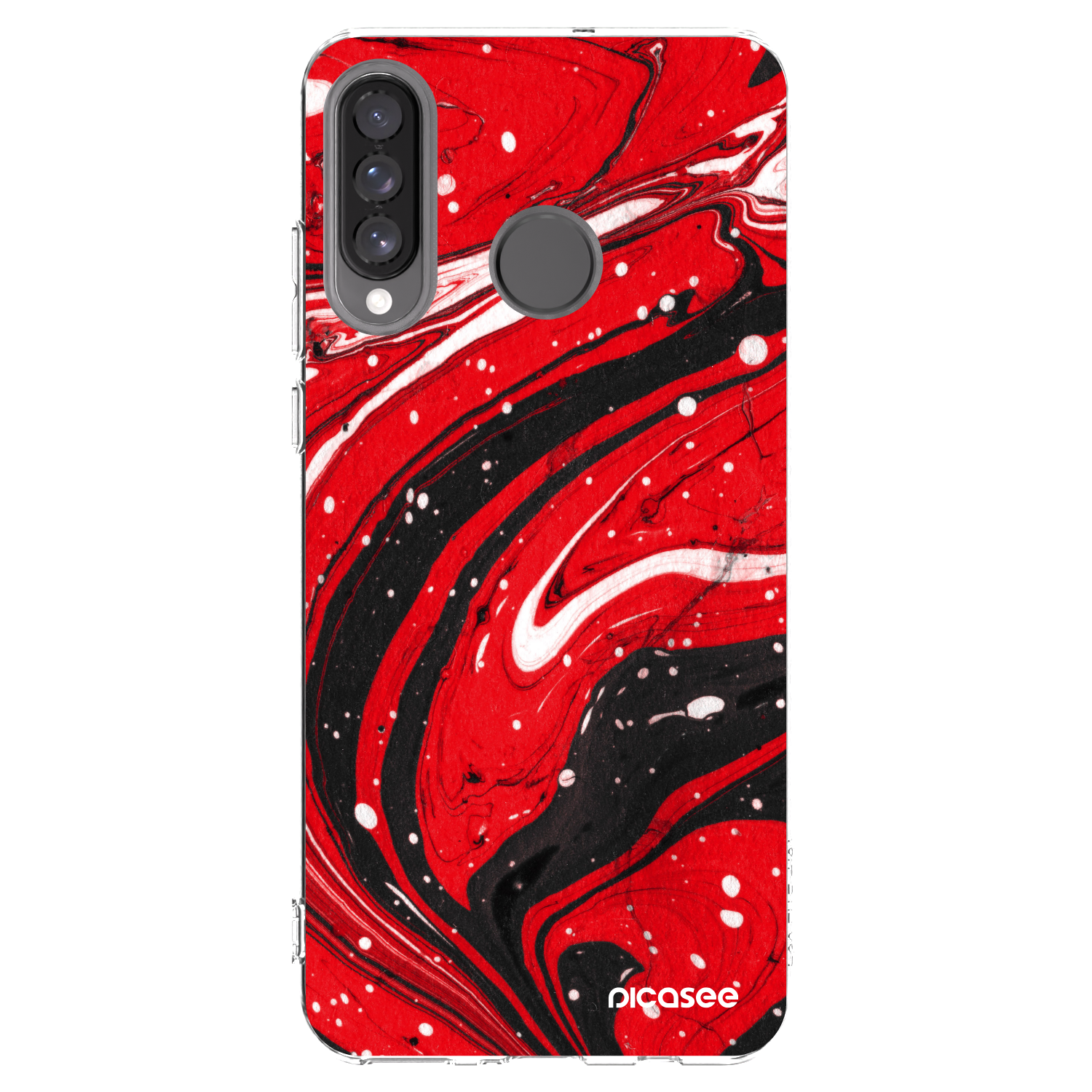 Picasee silikonski prozorni ovitek za Huawei P30 Lite - Red black