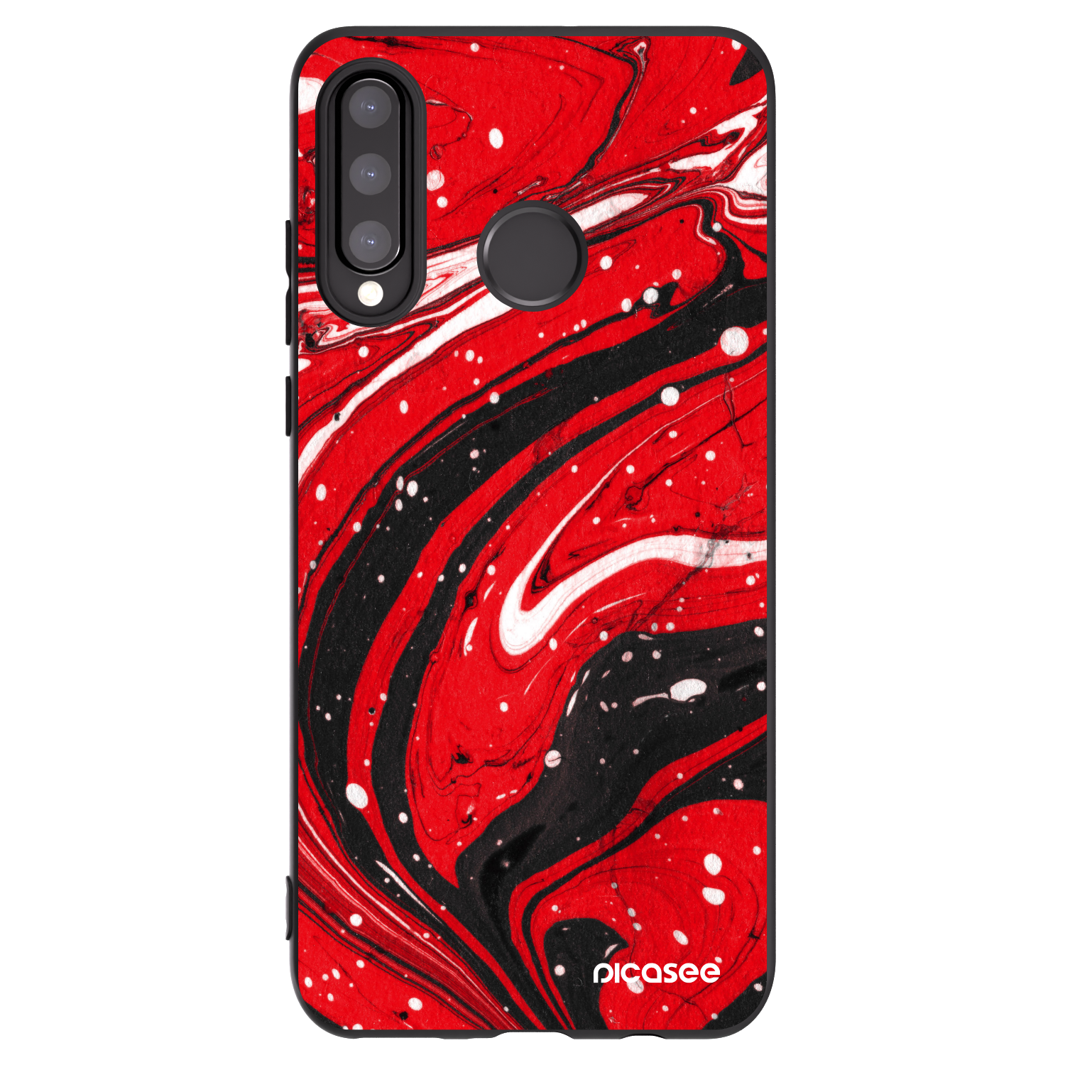 Picasee silikonski črni ovitek za Huawei P30 Lite - Red black