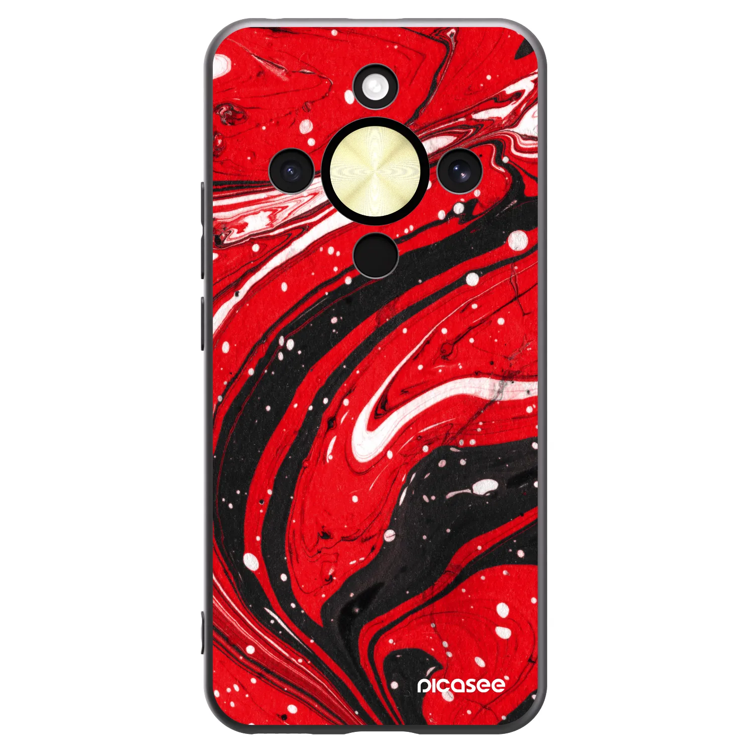 Picasee silikonski črni ovitek za Honor Magic8 Lite 5G - Red black