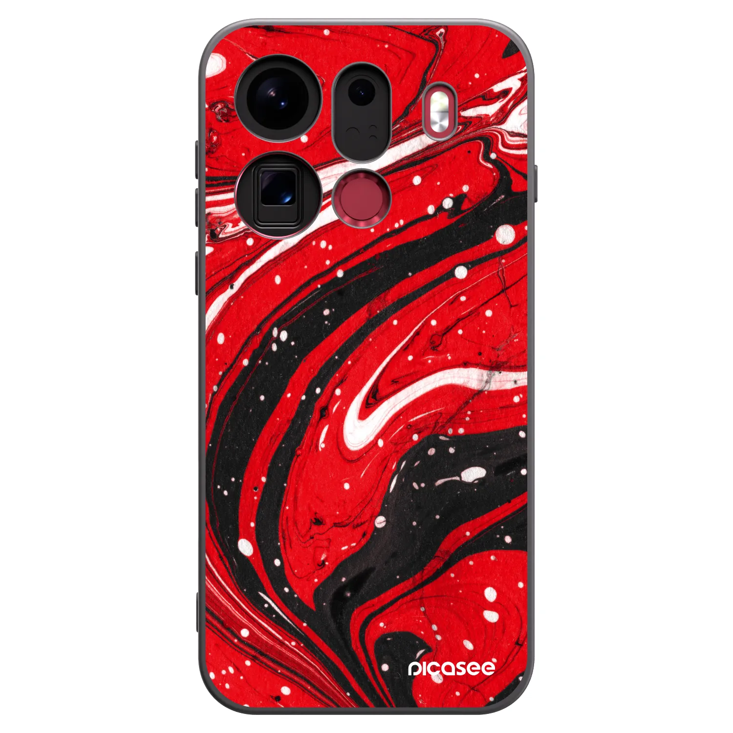 Picasee silikonski črni ovitek za OPPO Find X9 Pro - Red black