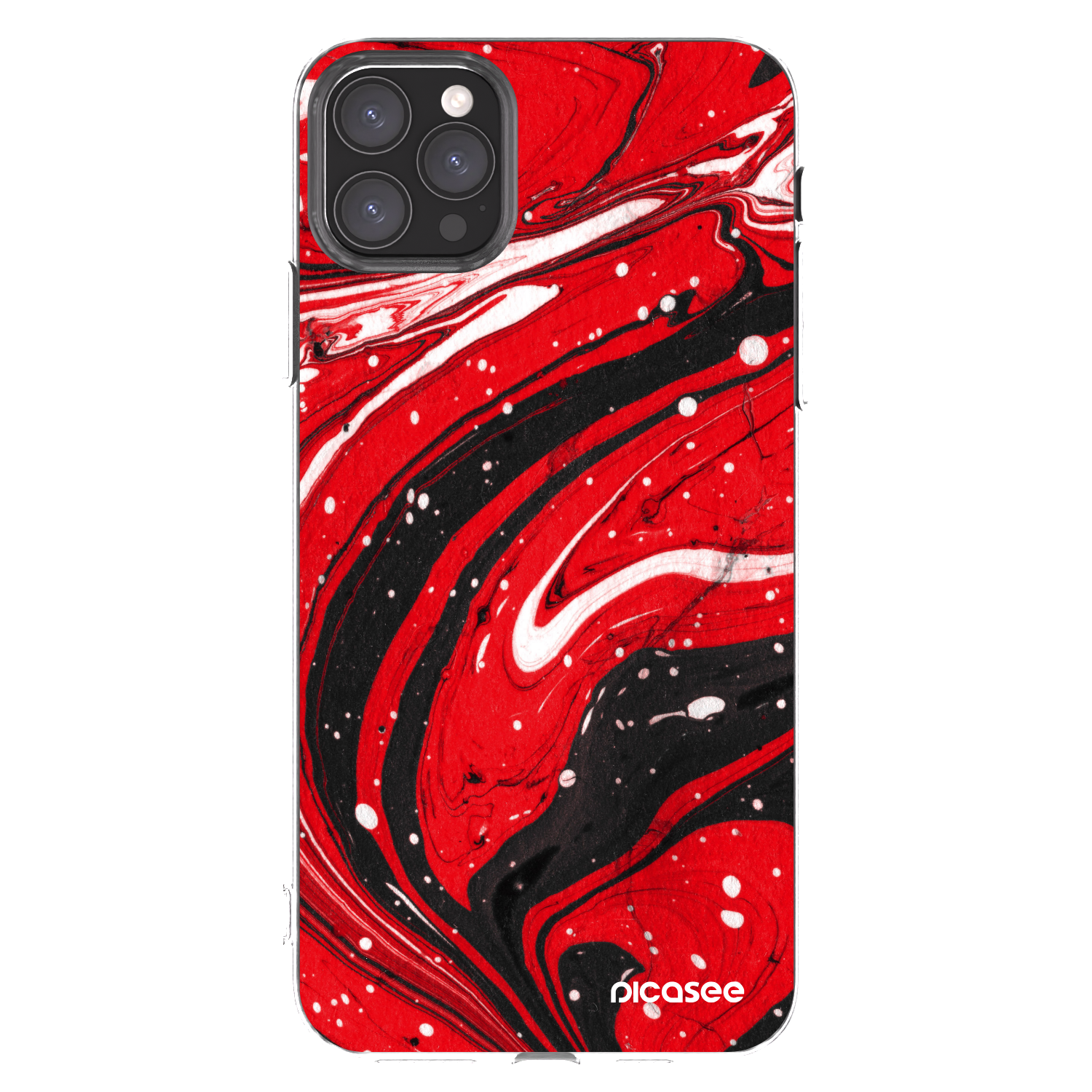 Picasee silikonski prozorni ovitek za Apple iPhone 11 Pro Max - Red black