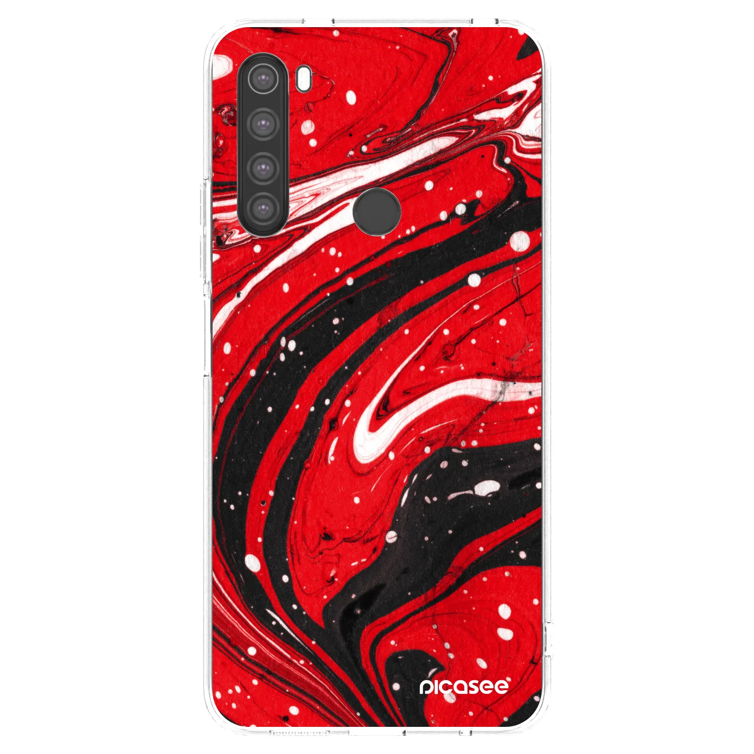 Picasee silikonski prozorni ovitek za Xiaomi Redmi Note 8 - Red black