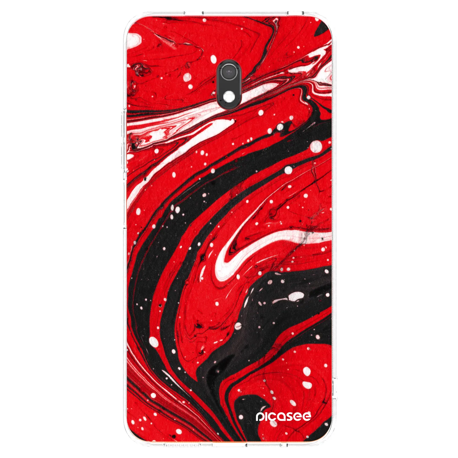 Picasee silikonski prozorni ovitek za Xiaomi Redmi 8A - Red black