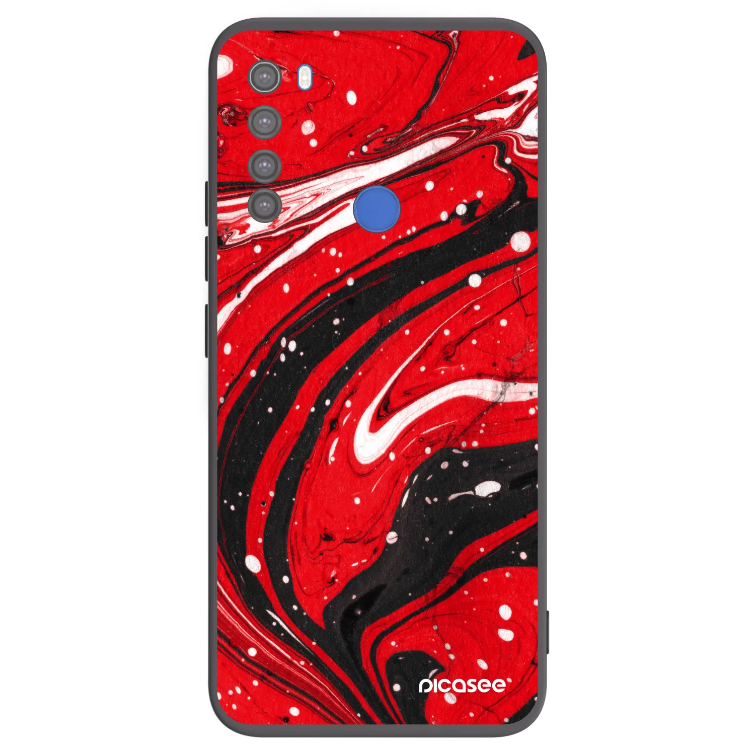Picasee silikonski črni ovitek za Xiaomi Redmi Note 8T - Red black