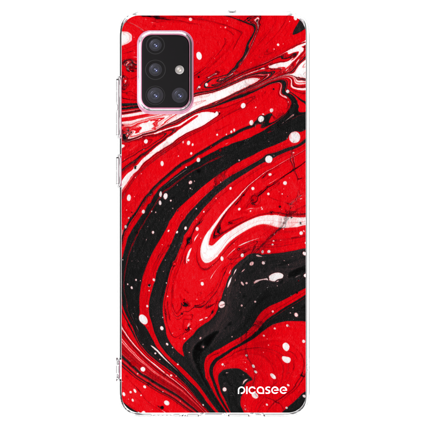 Picasee silikonski prozorni ovitek za Samsung Galaxy A71 A715F - Red black