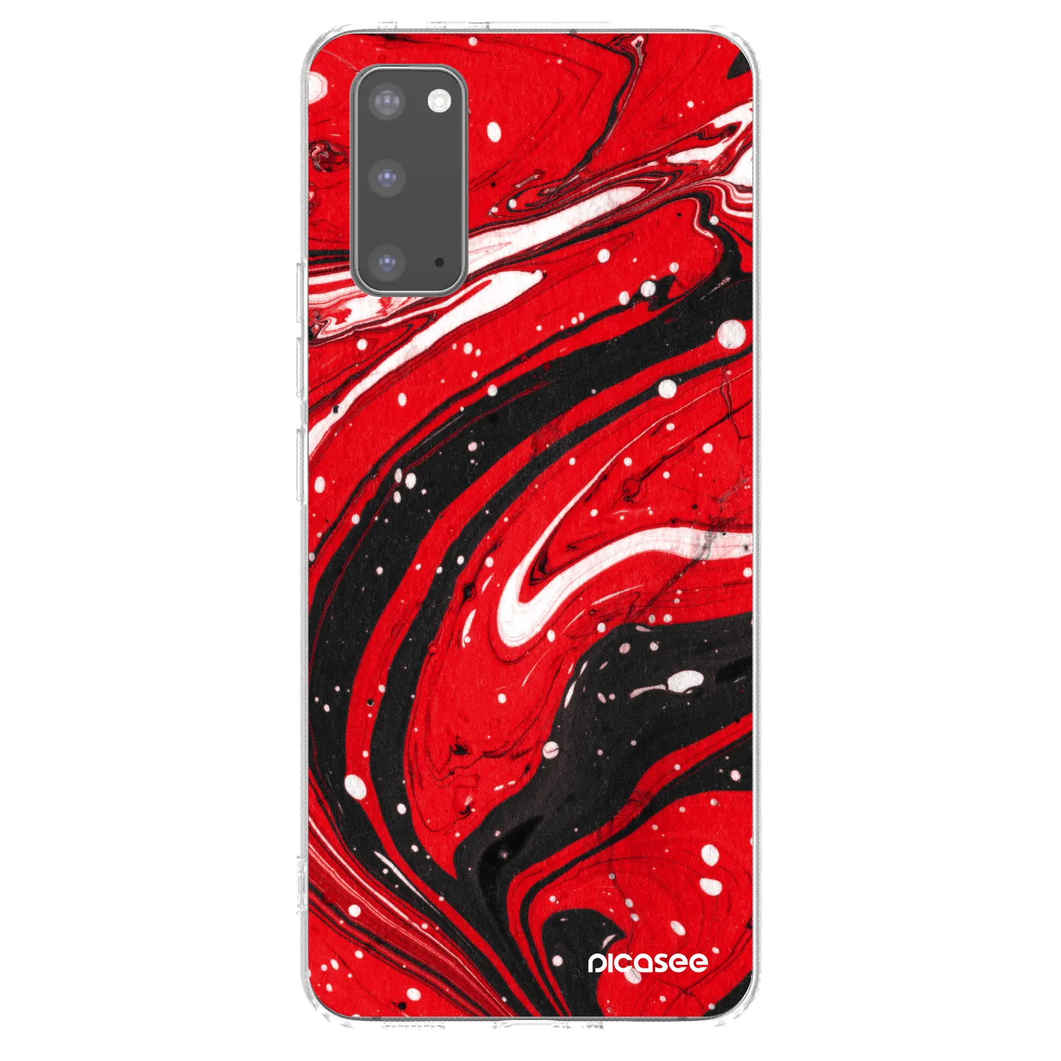 Picasee silikonski prozorni ovitek za Samsung Galaxy S20 G980F - Red black