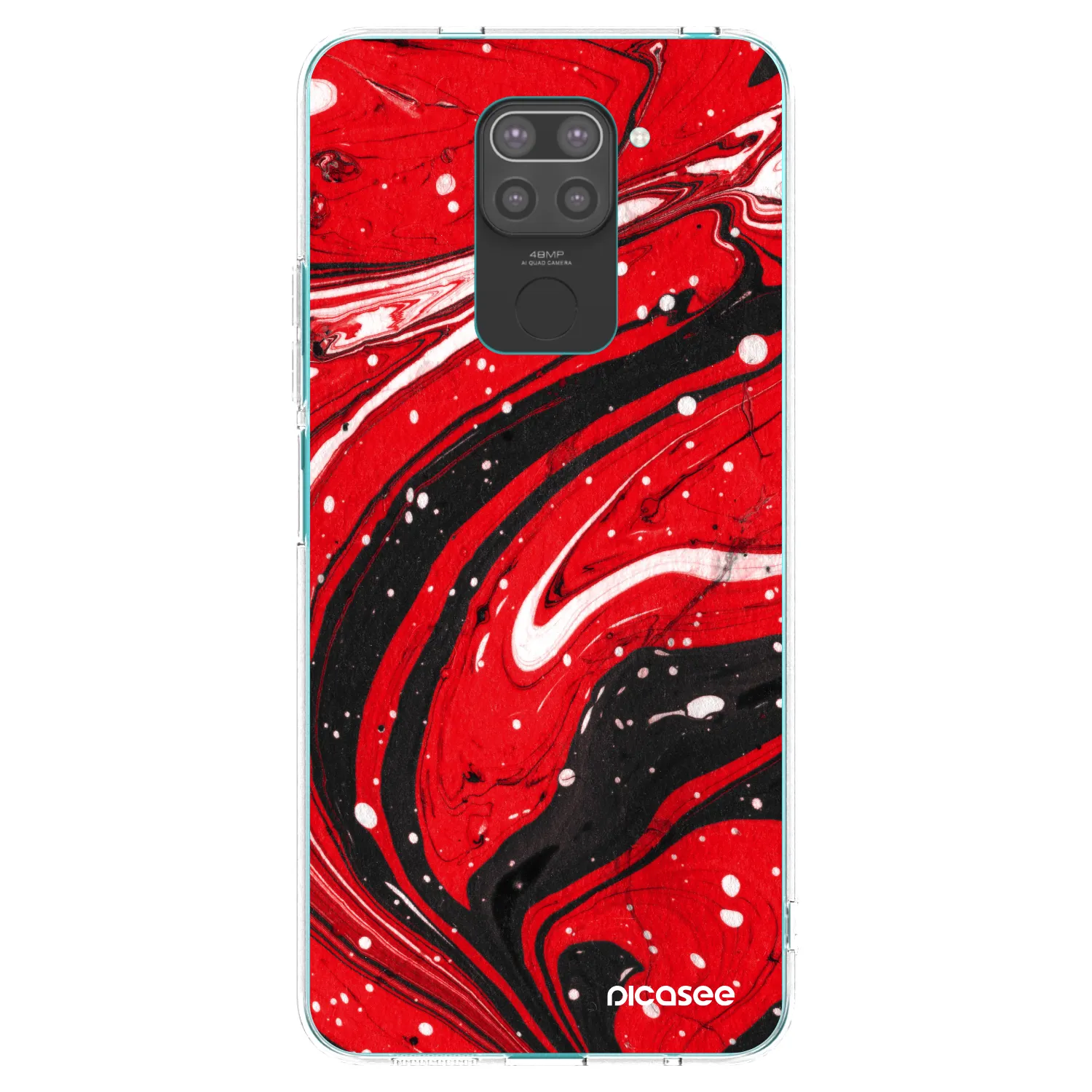 Picasee silikonski črni ovitek za Xiaomi Redmi Note 9 - Red black