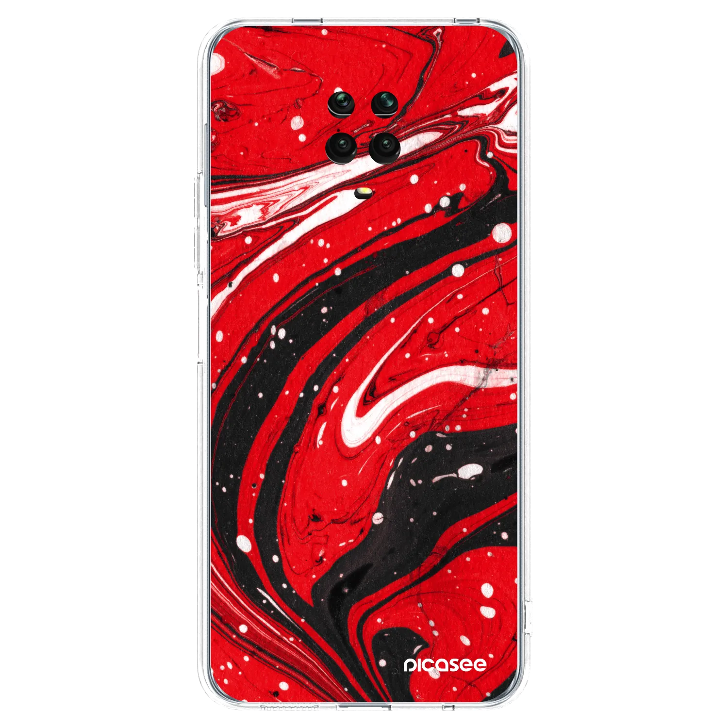 Picasee silikonski prozorni ovitek za Xiaomi Redmi Note 9S - Red black