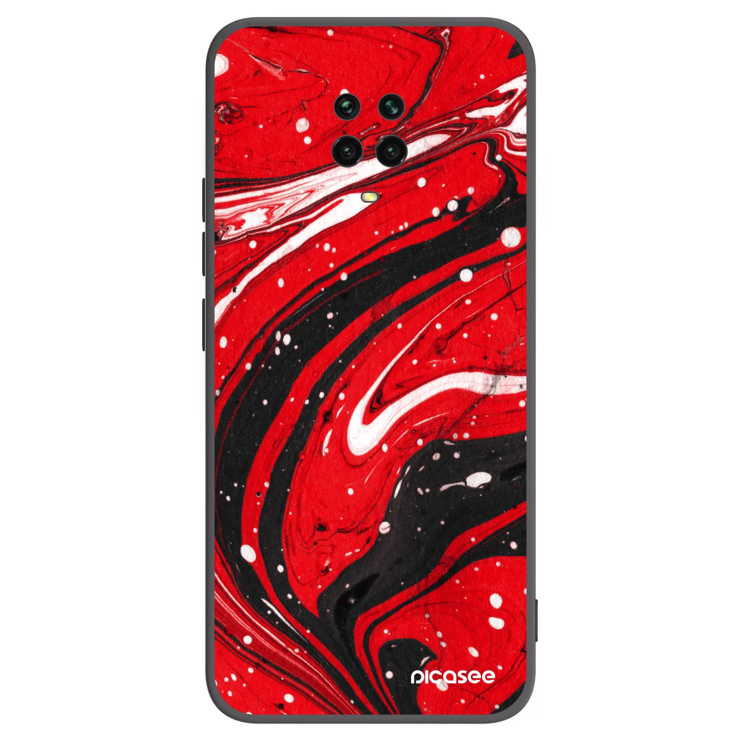 Picasee silikonski črni ovitek za Xiaomi Redmi Note 9S - Red black