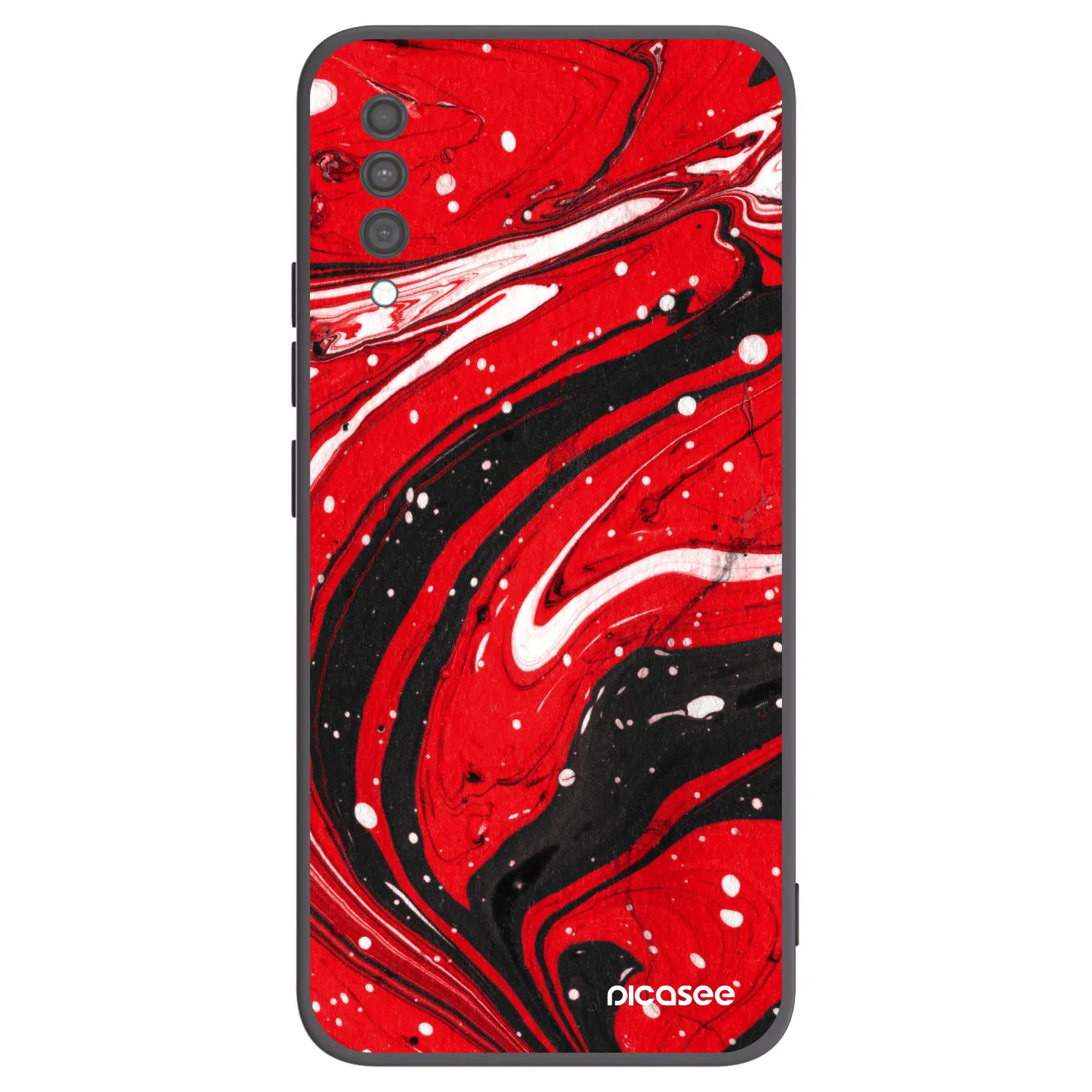 Picasee silikonski črni ovitek za Samsung Galaxy A30s A307F - Red black