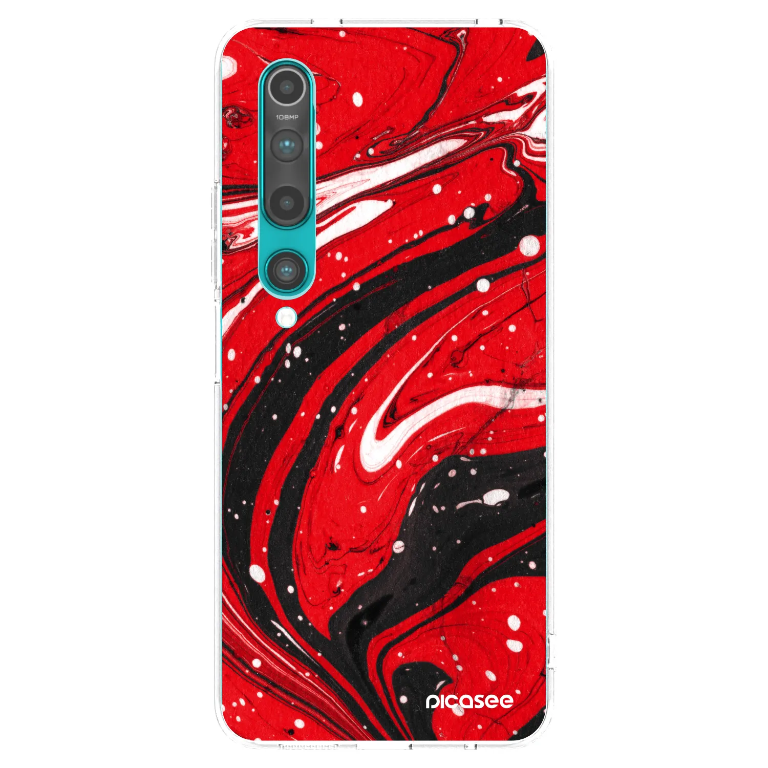 Picasee silikonski prozorni ovitek za Xiaomi Mi 10 - Red black
