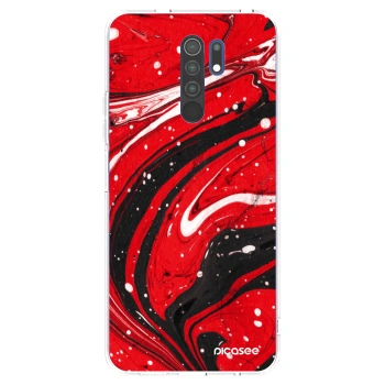 Picasee silikonski prozorni ovitek za Xiaomi Redmi 9 - Red black