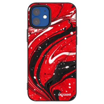 Picasee silikonski črni ovitek za Apple iPhone 12 mini - Red black