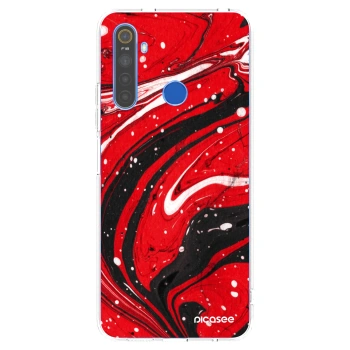 Picasee silikonski prozorni ovitek za Realme 5 - Red black