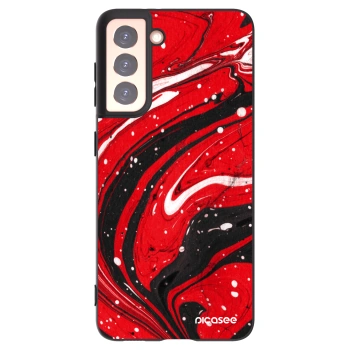 Picasee silikonski črni ovitek za Samsung Galaxy S21 5G G991B - Red black