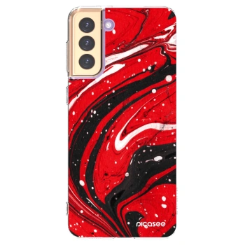 Picasee silikonski prozorni ovitek za Samsung Galaxy S21+ 5G G996F - Red black