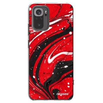 Picasee silikonski prozorni ovitek za Xiaomi Redmi Note 10 - Red black