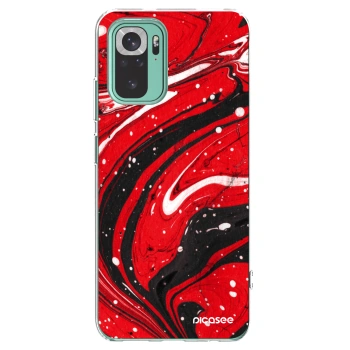 Picasee silikonski prozorni ovitek za Xiaomi Redmi Note 10 Pro - Red black