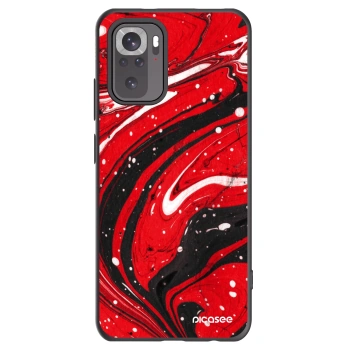 Picasee silikonski črni ovitek za Xiaomi Redmi Note 10S - Red black