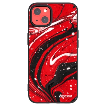 Picasee silikonski črni ovitek za Apple iPhone 13 - Red black