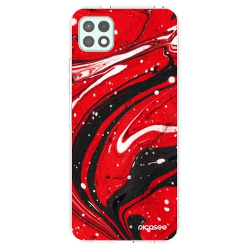 Picasee silikonski prozorni ovitek za Samsung Galaxy A22 A226B 5G - Red black