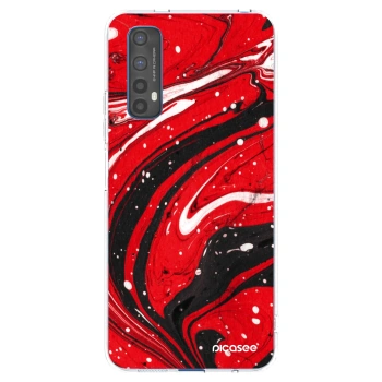 Picasee silikonski prozorni ovitek za Realme 7 - Red black