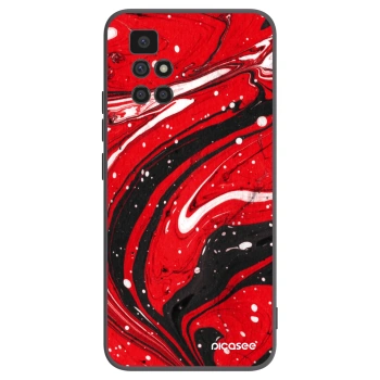 Picasee silikonski črni ovitek za Xiaomi Redmi 10 - Red black