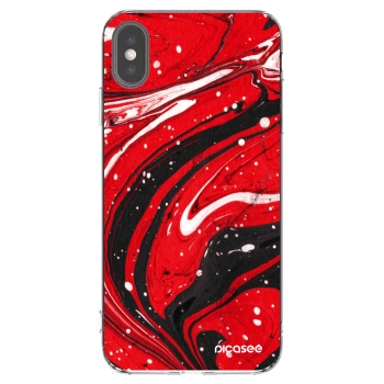 Picasee silikonski prozorni ovitek za Apple iPhone XS Max - Red black