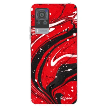 Picasee silikonski prozorni ovitek za Vivo X60 Pro 5G - Red black