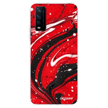 Picasee silikonski prozorni ovitek za Vivo Y11s - Red black