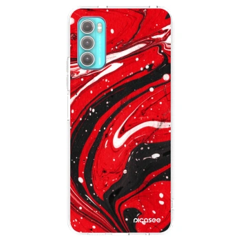 Picasee silikonski prozorni ovitek za Motorola Moto G60 - Red black