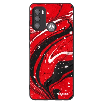 Picasee silikonski črni ovitek za Motorola Moto G60 - Red black