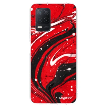 Picasee silikonski prozorni ovitek za Realme 8 5G - Red black