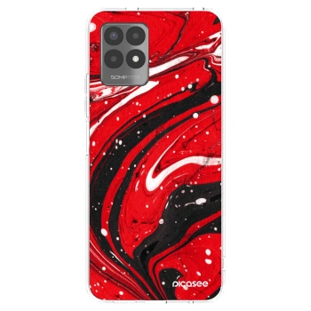 Picasee silikonski prozorni ovitek za Realme 8i - Red black