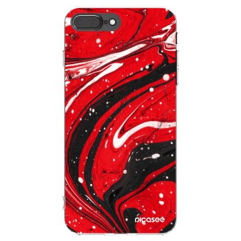 Picasee silikonski prozorni ovitek za Apple iPhone 7 Plus - Red black