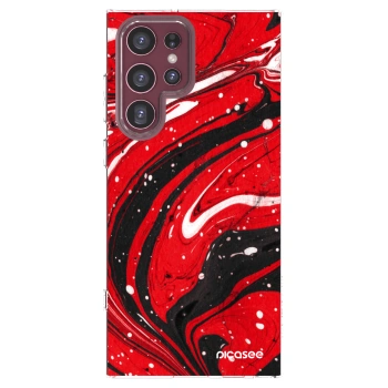 Picasee silikonski prozorni ovitek za Samsung Galaxy S22 Ultra 5G - Red black