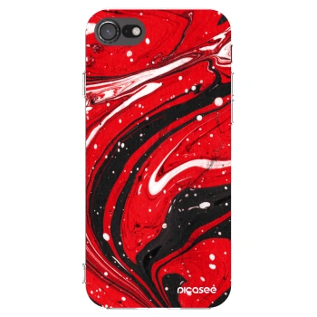 Picasee silikonski prozorni ovitek za Apple iPhone SE 2022 - Red black