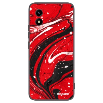 Picasee silikonski črni ovitek za Vivo Y01 - Red black