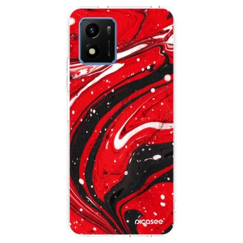 Picasee silikonski prozorni ovitek za Vivo Y01 - Red black