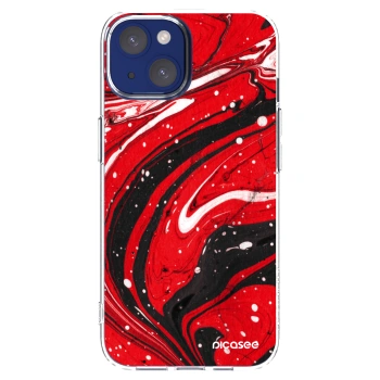 Picasee silikonski prozorni ovitek za Apple iPhone 14 - Red black