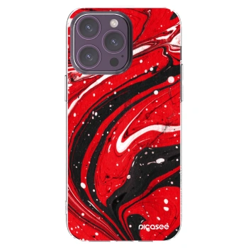 Picasee silikonski prozorni ovitek za Apple iPhone 14 Pro Max - Red black
