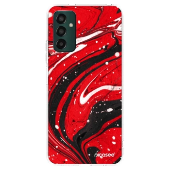 Picasee silikonski prozorni ovitek za Samsung Galaxy M13 M135F - Red black